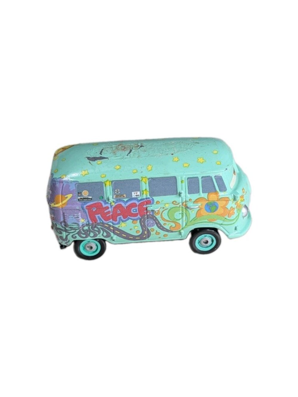Disney Pixar Cars Movie Fillmore VW Volkswagen Bus Hippie Van Diecast Car Toy